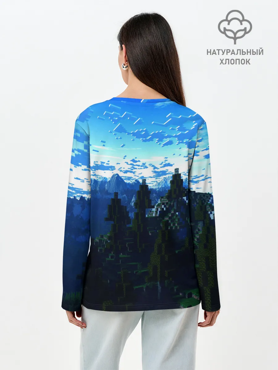 Лонгслив женский. Хлопок / Minecraft / Майнкрафт