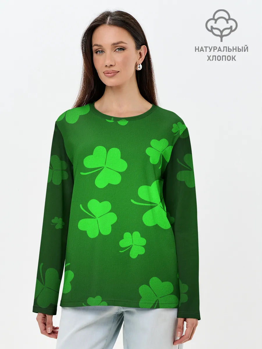 Лонгслив женский. Хлопок / Клевер