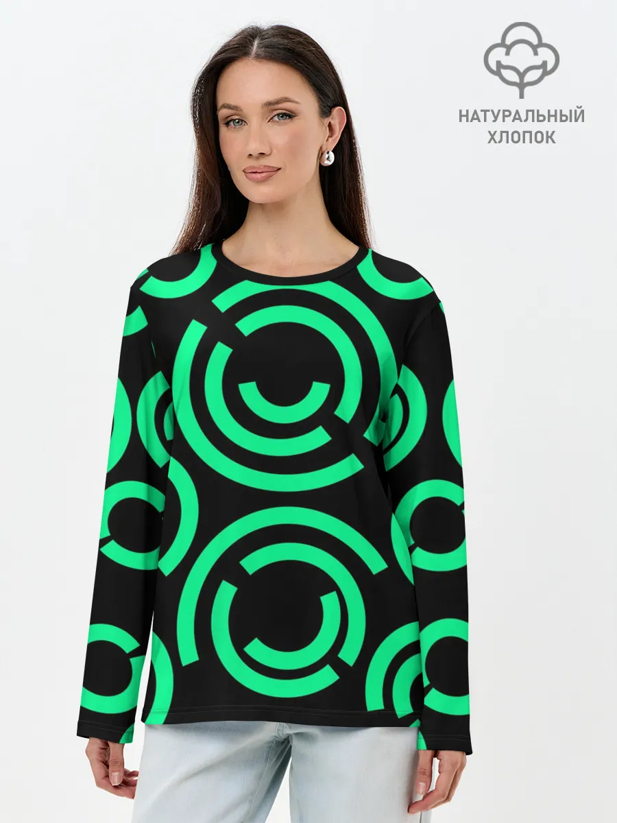Лонгслив женский. Хлопок / Полукруг