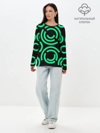 Лонгслив женский. Хлопок / Полукруг