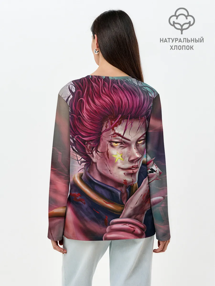 Лонгслив женский. Хлопок / Хисока Мороу реалистичный арт