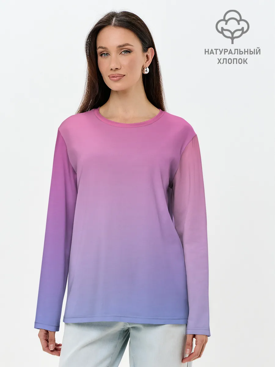 Лонгслив женский. Хлопок / Восход солнца