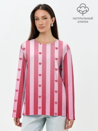 Лонгслив женский. Хлопок / Валентинова нежность