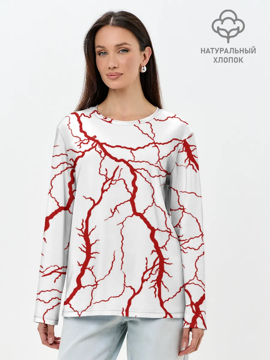 Лонгслив женский. Хлопок / Сосуды
