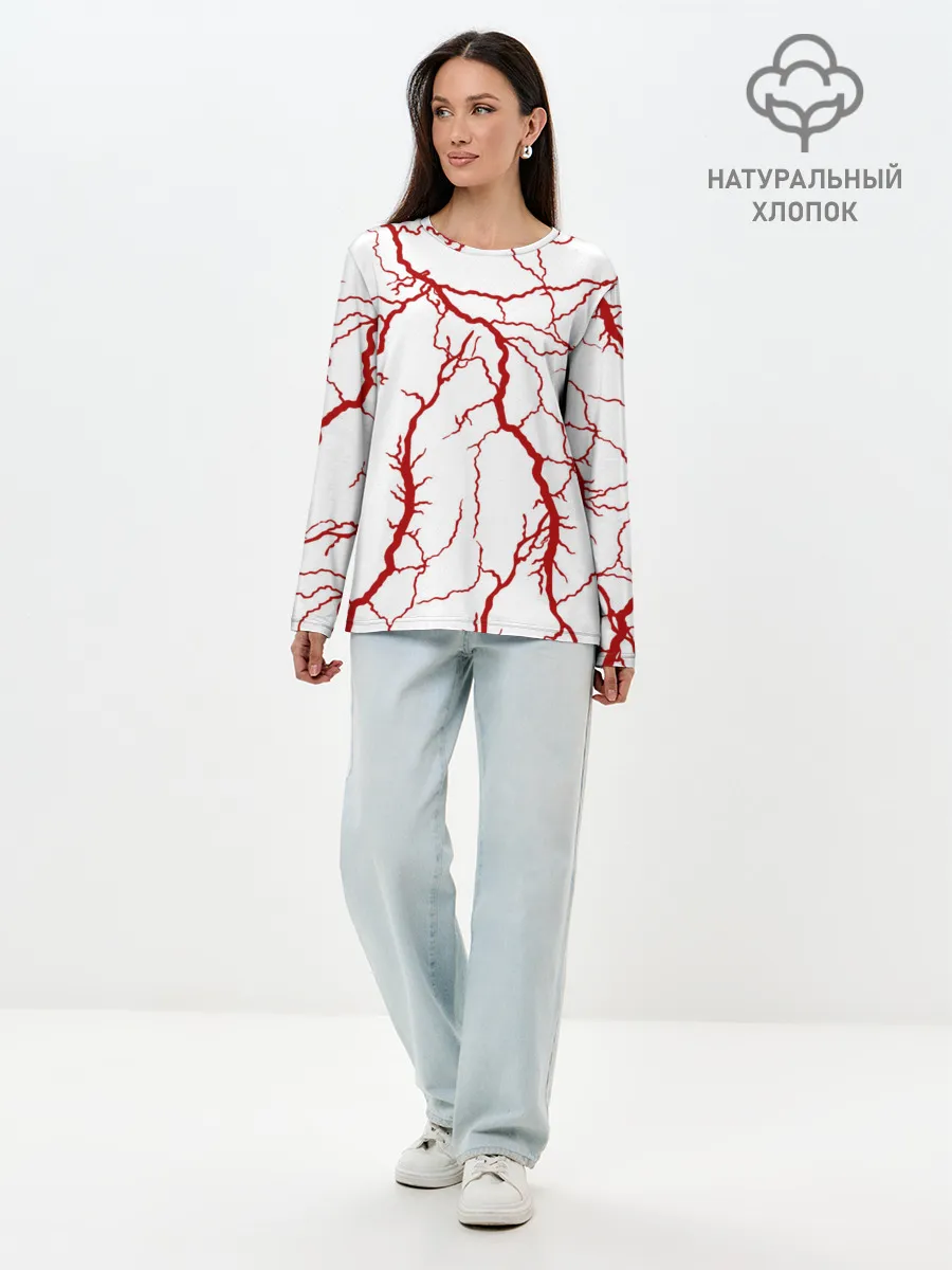 Лонгслив женский. Хлопок / Сосуды