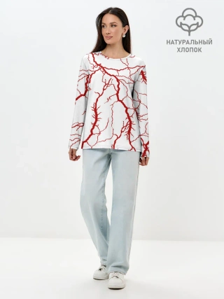 Лонгслив женский. Хлопок / Сосуды