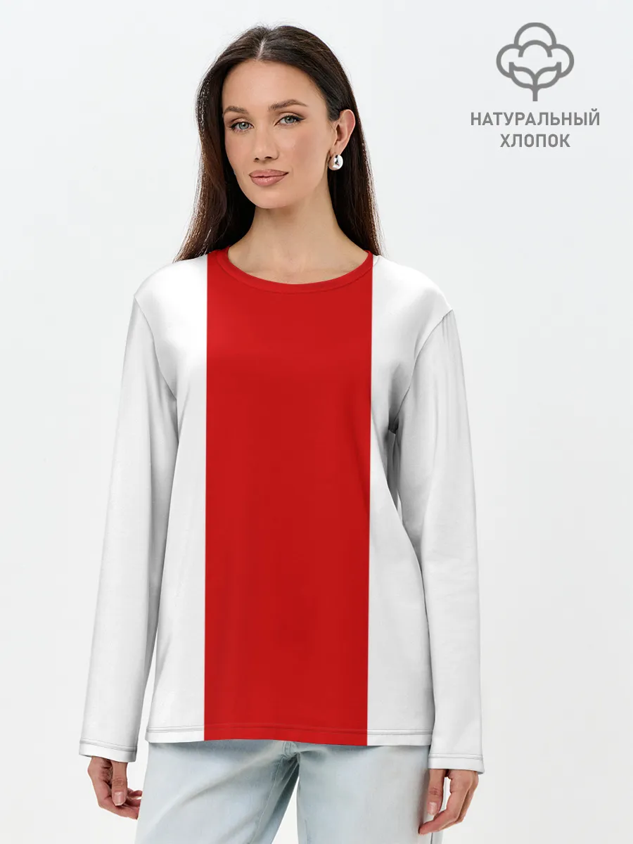 Лонгслив женский. Хлопок / Флаг Беларуси
