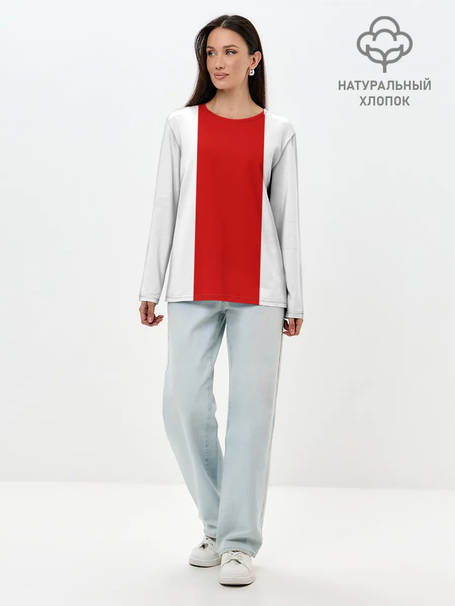 Лонгслив женский. Хлопок / Флаг Беларуси