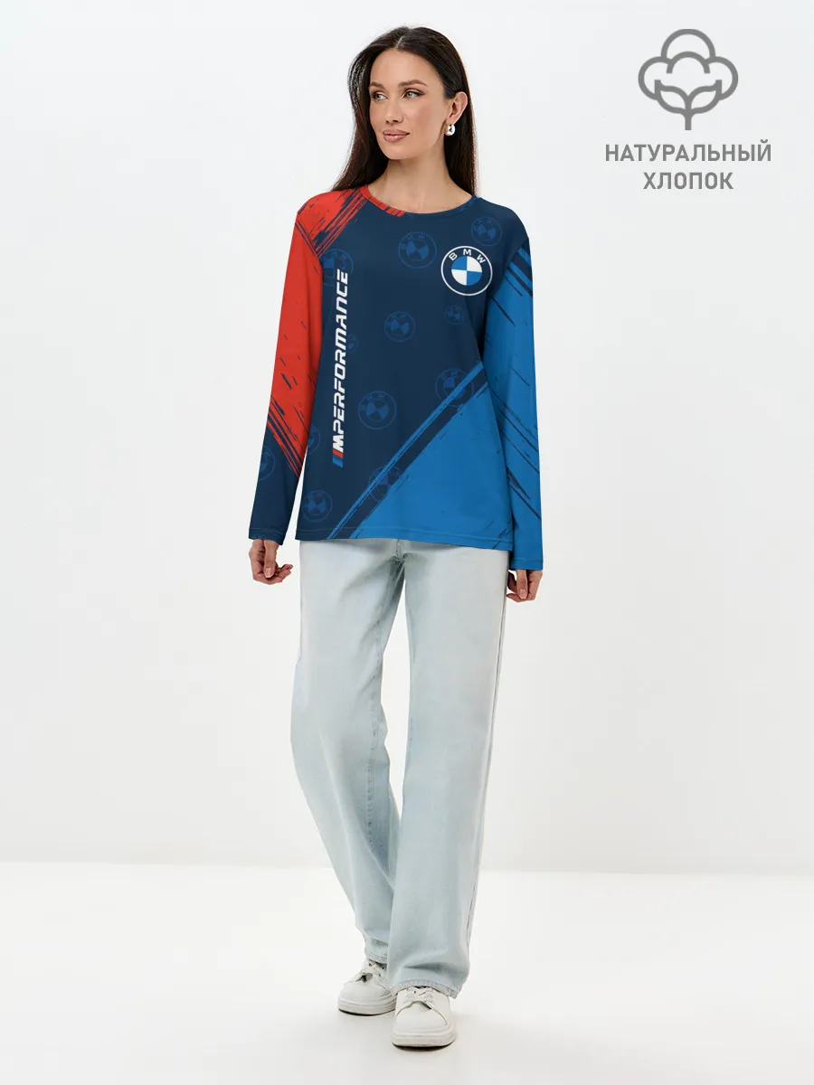 Лонгслив женский. Хлопок / BMW / БМВ