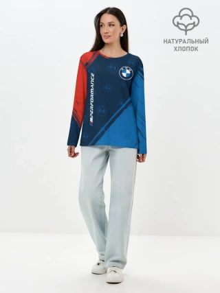 Лонгслив женский. Хлопок / BMW / БМВ