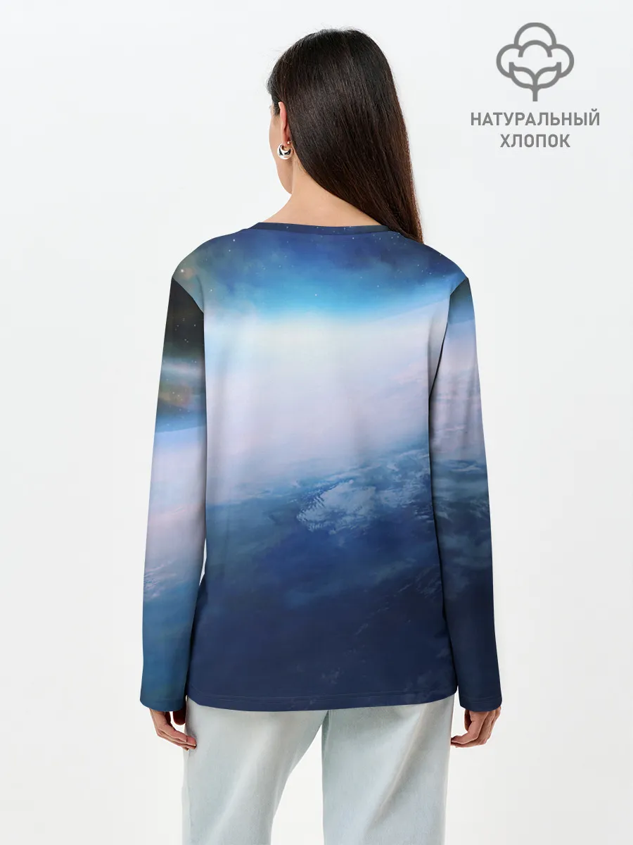 Лонгслив женский. Хлопок / Планета Земля