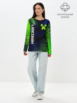 Лонгслив женский. Хлопок / MINECRAFT / МАЙНКРАФТ
