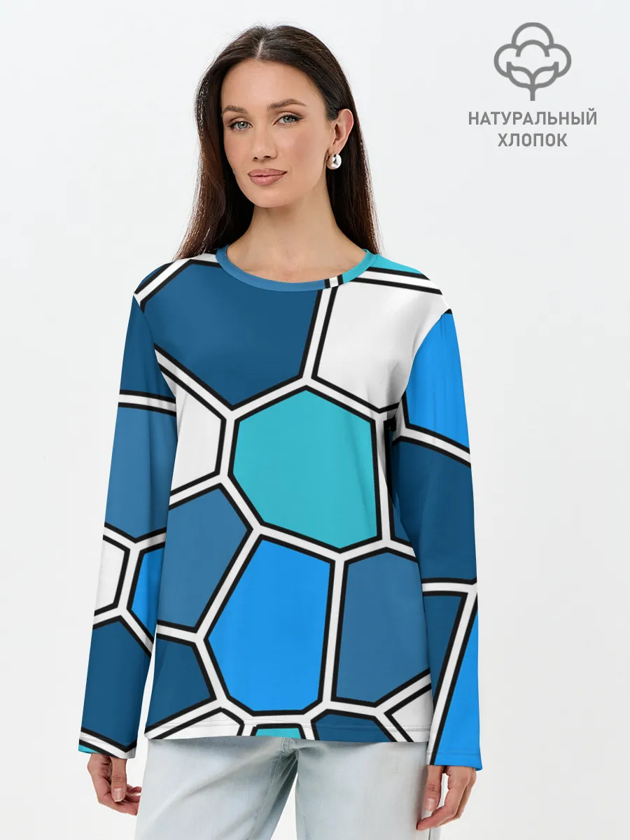 Лонгслив женский. Хлопок / Ледяной витраж