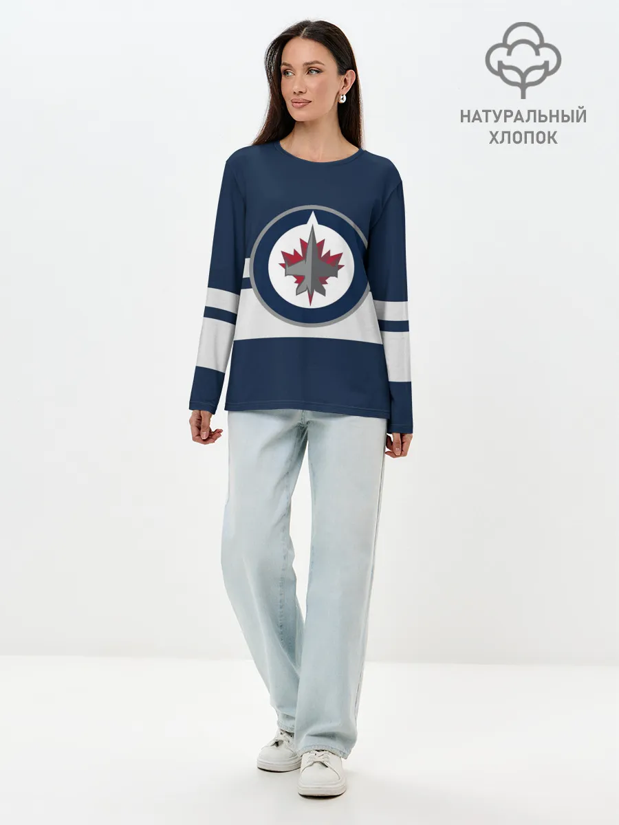 Лонгслив женский. Хлопок / ВИННИПЕГ ДЖЕТС НХЛ