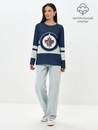 Лонгслив женский. Хлопок / ВИННИПЕГ ДЖЕТС НХЛ