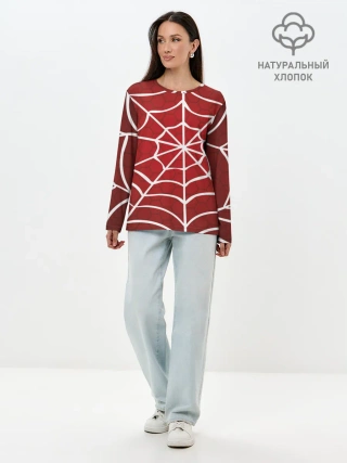 Лонгслив женский. Хлопок / Паутина
