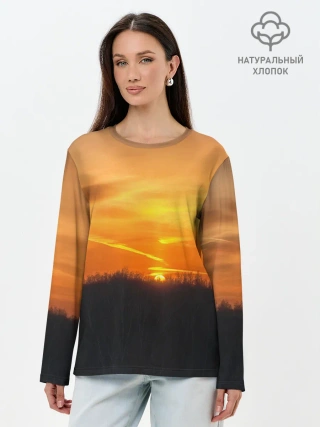 Лонгслив женский. Хлопок / Закат