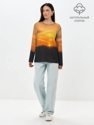 Лонгслив женский. Хлопок / Закат
