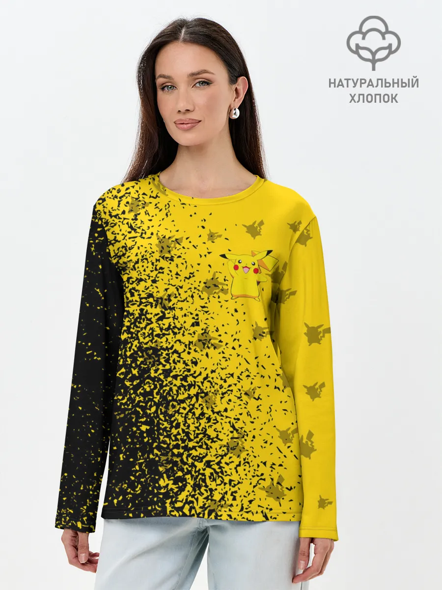 Лонгслив женский. Хлопок / ПИКАЧУ / PIKACHU