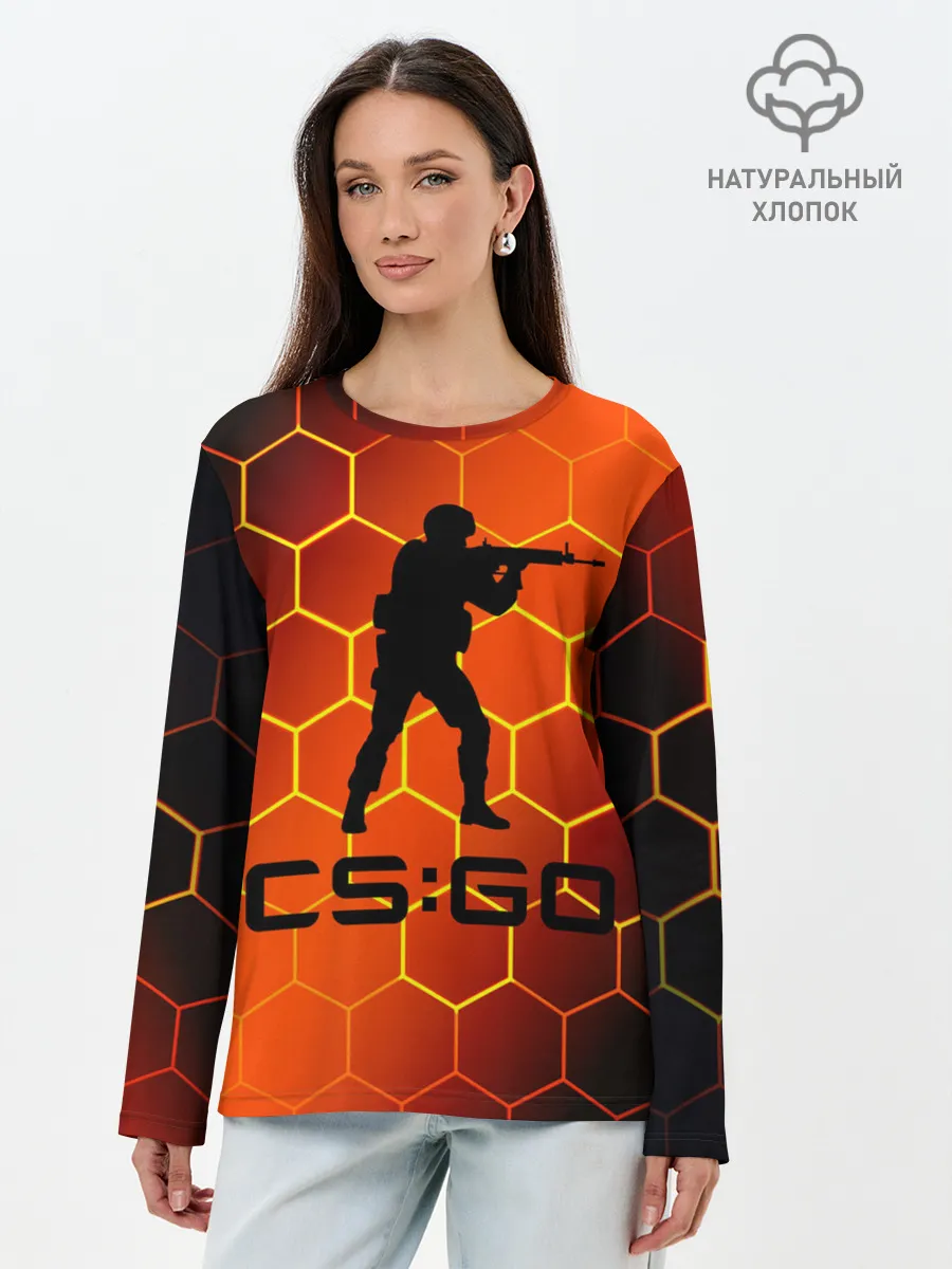 Лонгслив женский. Хлопок / CS GO | КС ГО