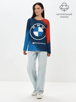 Лонгслив женский. Хлопок / BMW / БМВ
