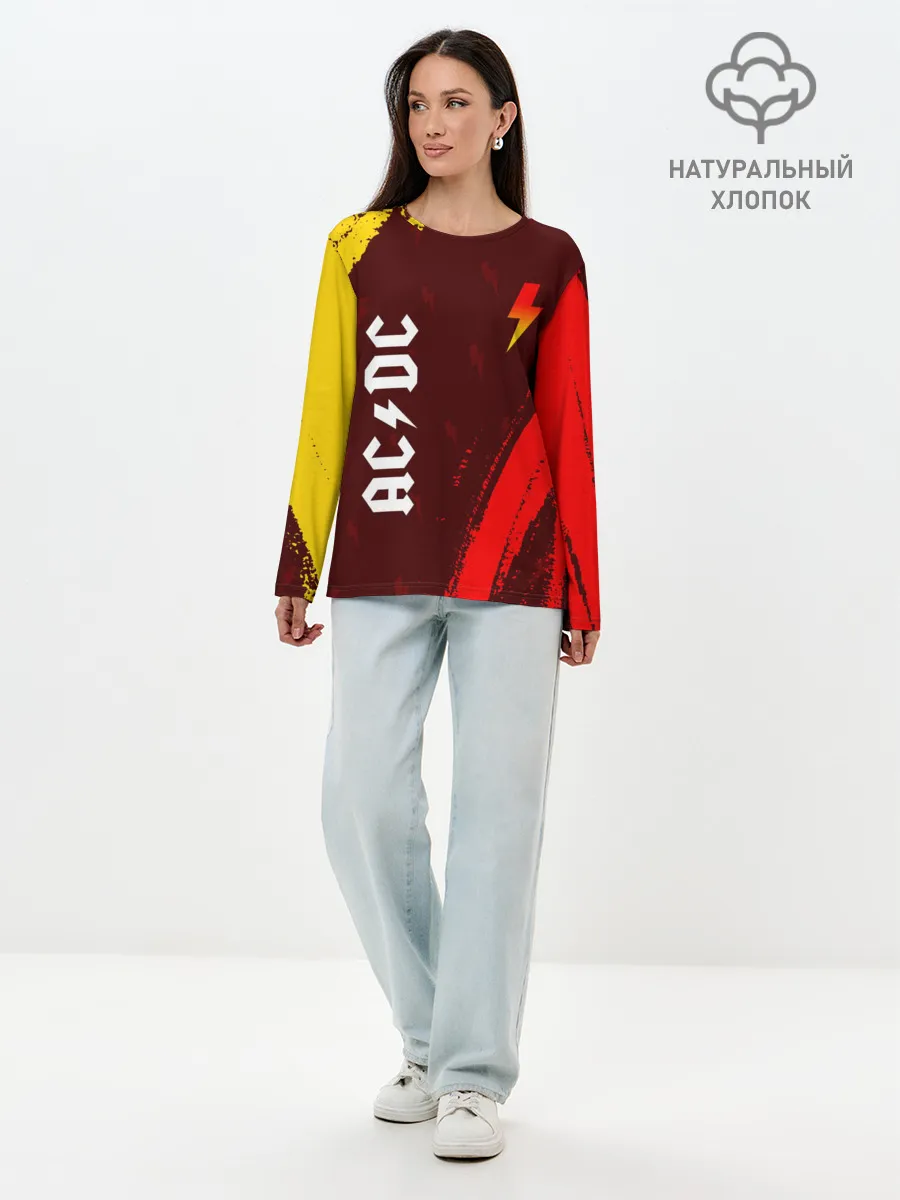 Лонгслив женский. Хлопок / AC DС