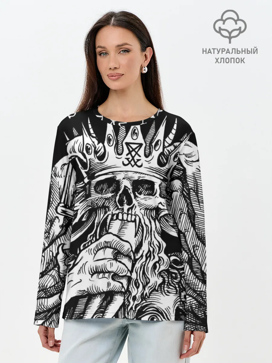 Лонгслив женский. Хлопок / Монстр