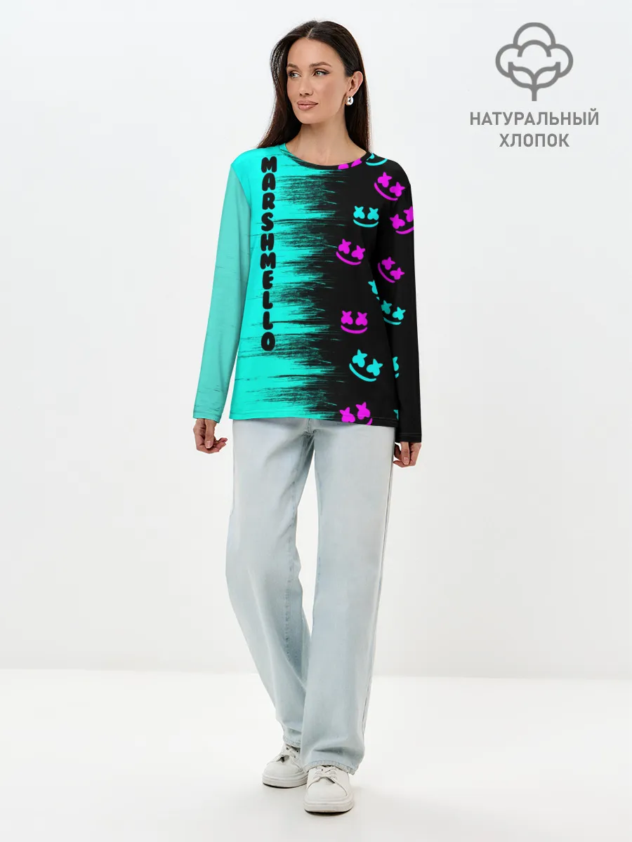 Лонгслив женский. Хлопок / Marshmello