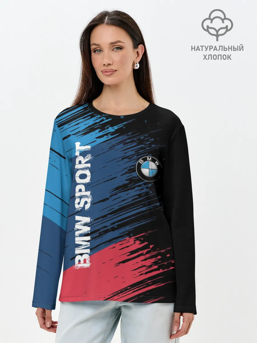 Лонгслив женский. Хлопок / BMW