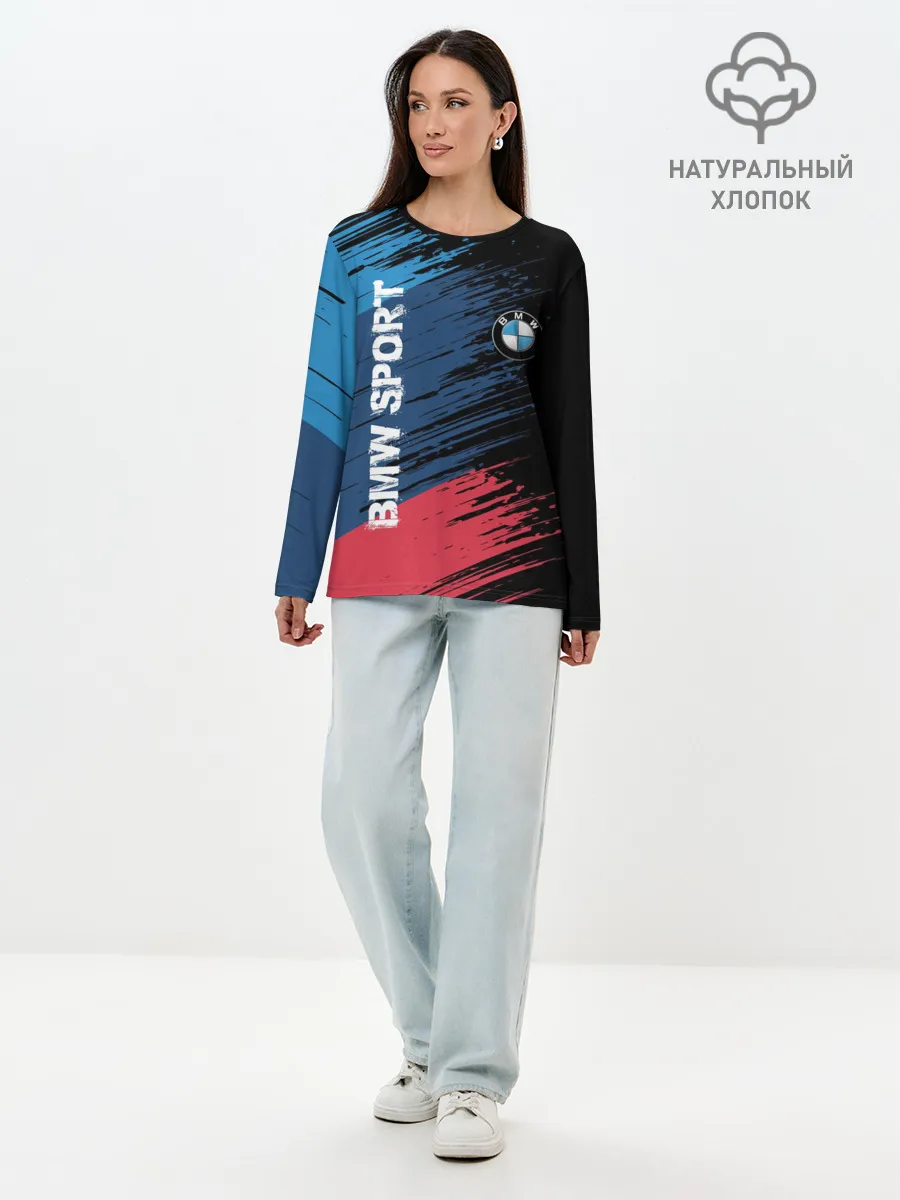 Лонгслив женский. Хлопок / BMW