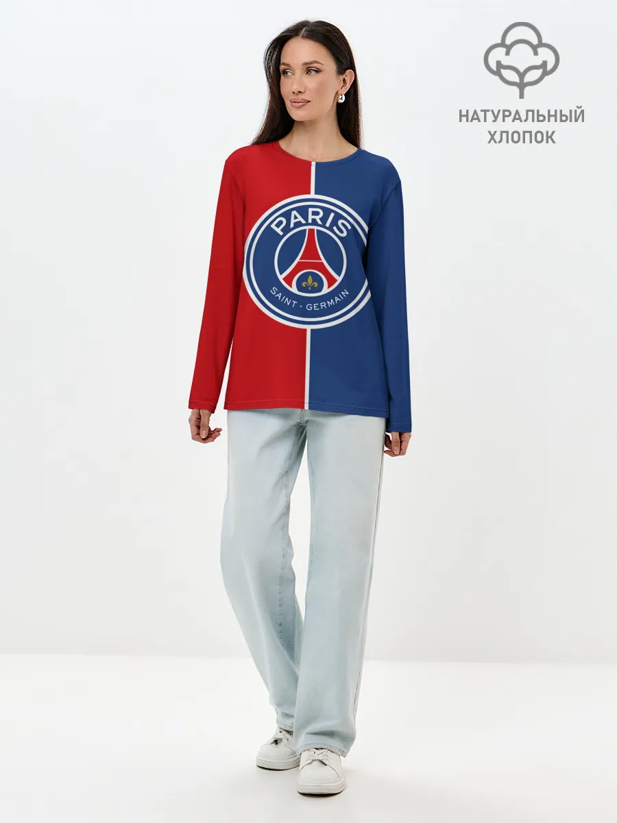 Лонгслив женский. Хлопок / ФК ПСЖ