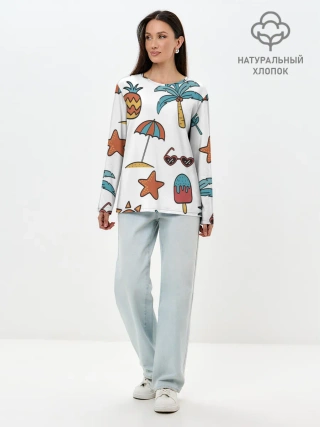 Лонгслив женский. Хлопок / Отпуск