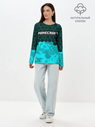 Лонгслив женский. Хлопок / MINECRAFT / МАЙНКРАФТ