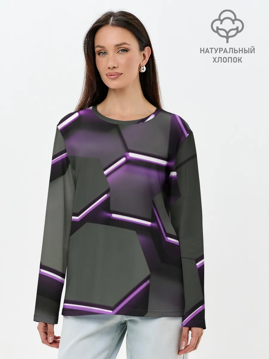 Лонгслив женский. Хлопок / Neon light