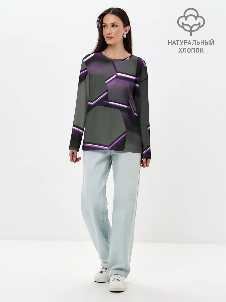 Лонгслив женский. Хлопок / Neon light