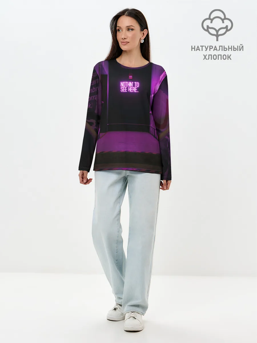 Лонгслив женский. Хлопок / Неоновый стиль