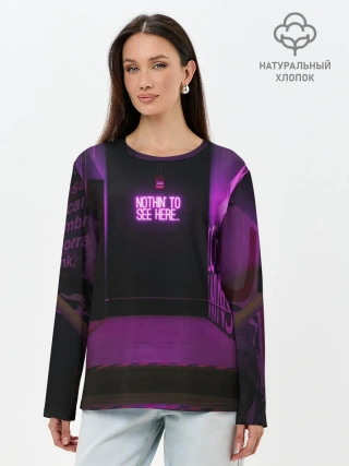 Лонгслив женский. Хлопок / Неоновый стиль