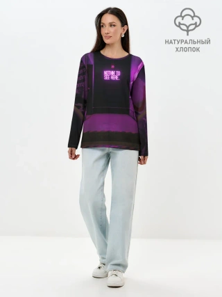 Лонгслив женский. Хлопок / Неоновый стиль