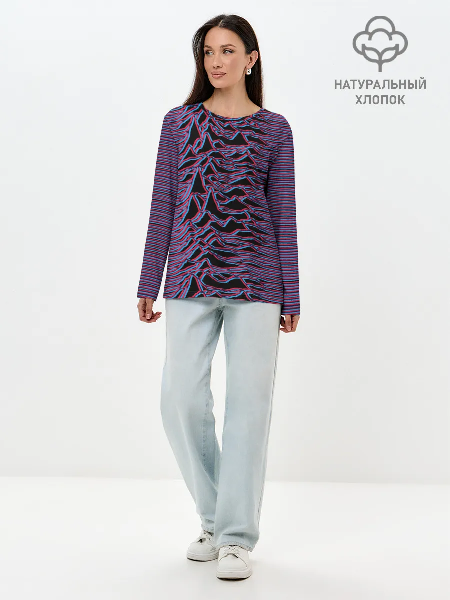 Лонгслив женский. Хлопок / Joy Division Glitch