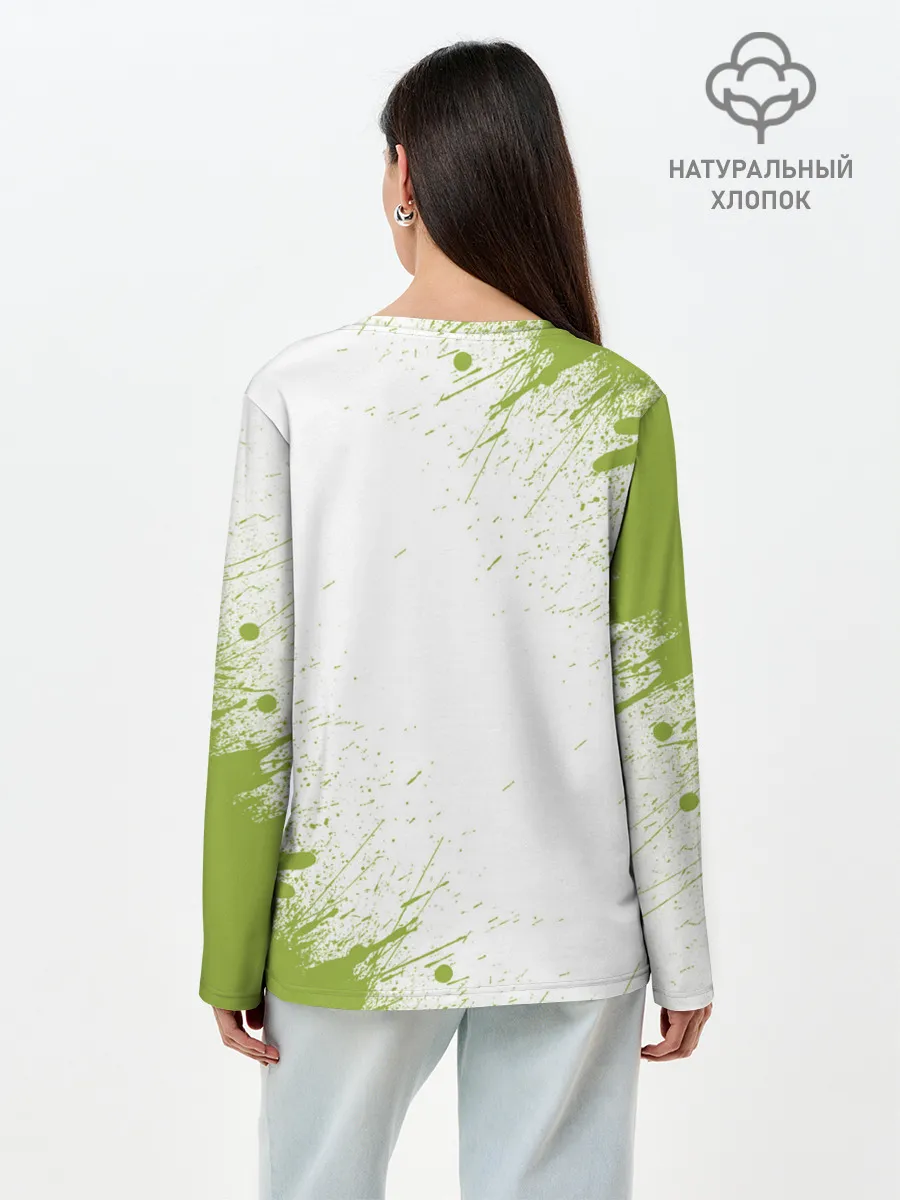 Лонгслив женский. Хлопок / Авокадо