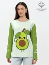 Лонгслив женский. Хлопок / Авокадо