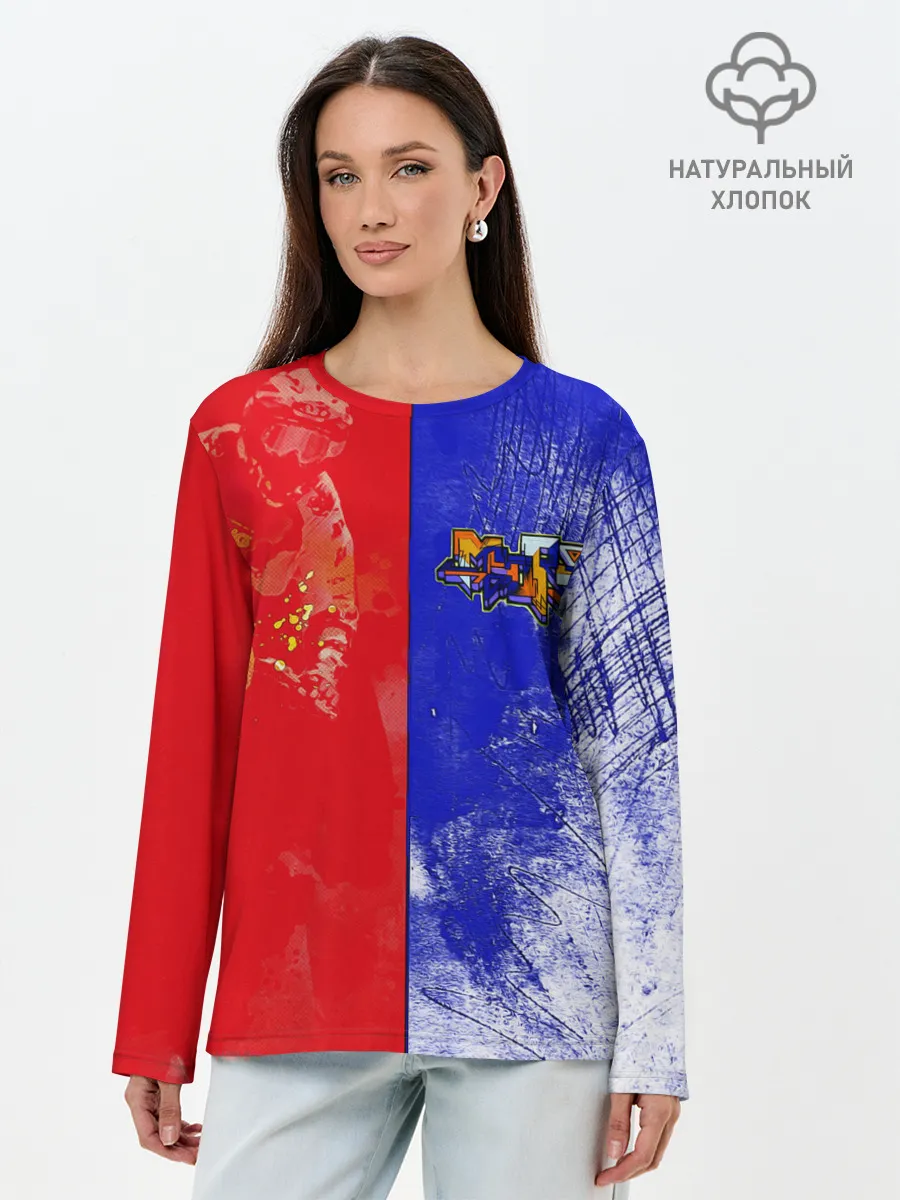 Лонгслив женский. Хлопок / На самый вверх