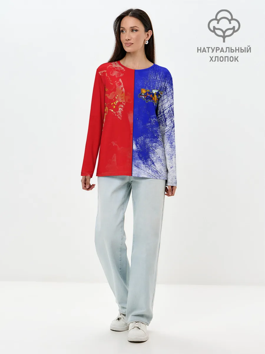 Лонгслив женский. Хлопок / На самый вверх