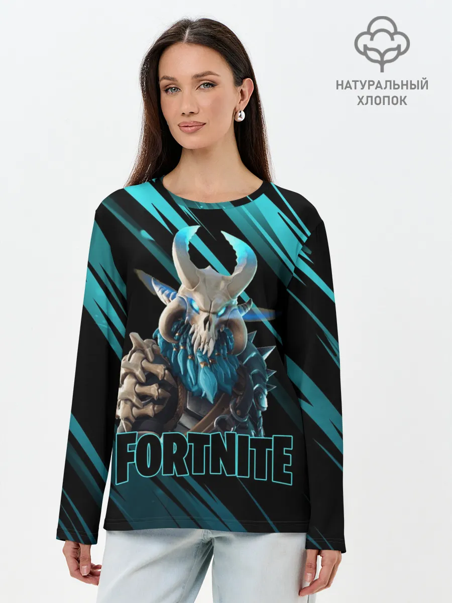 Лонгслив женский. Хлопок / Fortnite | Фортнайт