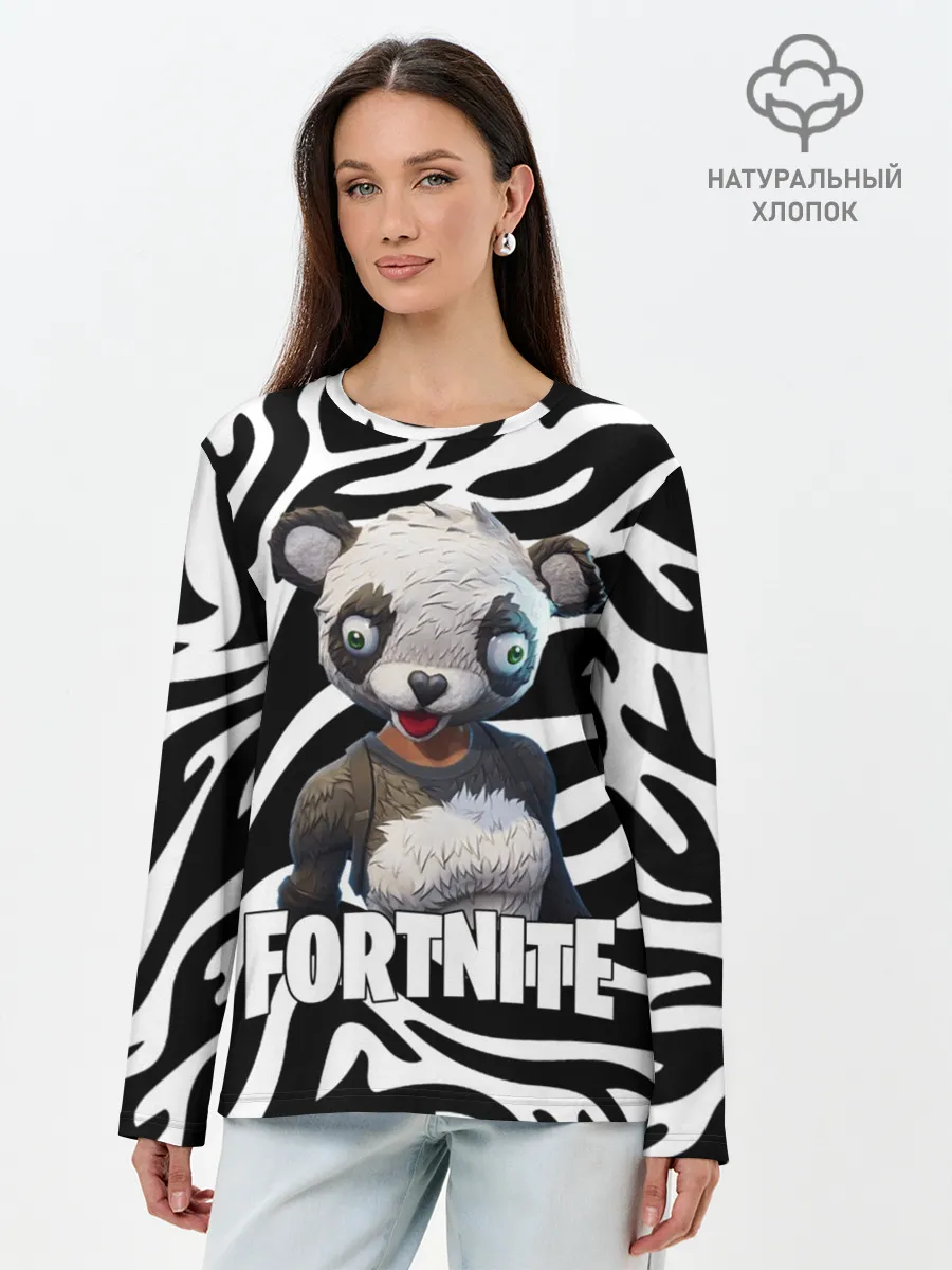 Лонгслив женский. Хлопок / Fortnite | Panda
