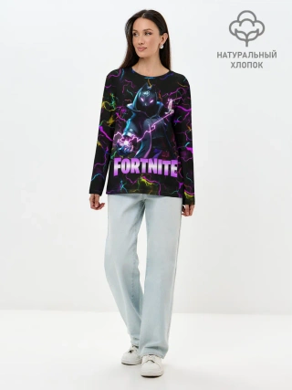 Лонгслив женский. Хлопок / Fortnite | Молнии