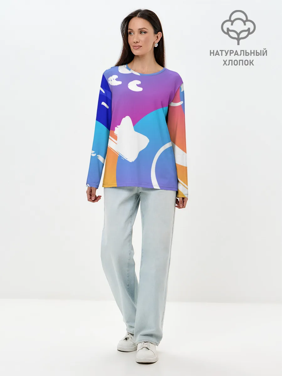 Лонгслив женский. Хлопок / Градация цвета