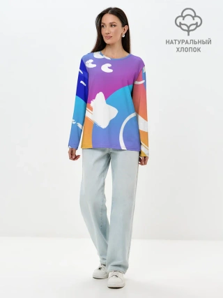 Лонгслив женский. Хлопок / Градация цвета