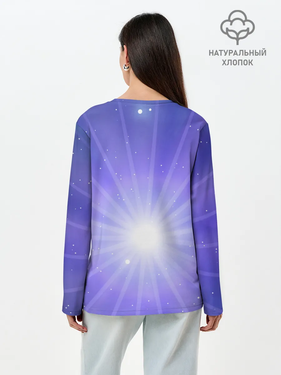 Лонгслив женский. Хлопок / Космос