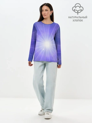 Лонгслив женский. Хлопок / Космос